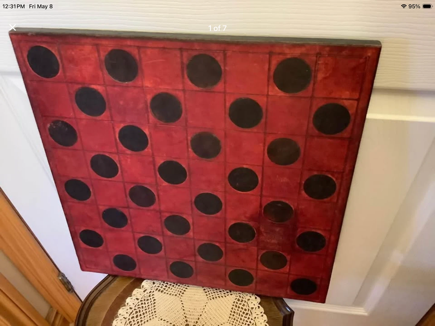 Unique Vtg Leather Hd Md Checkers/Chess Board 🐞