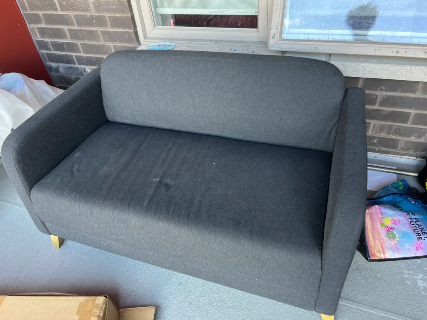 Dark Grey Loveseat Sofa