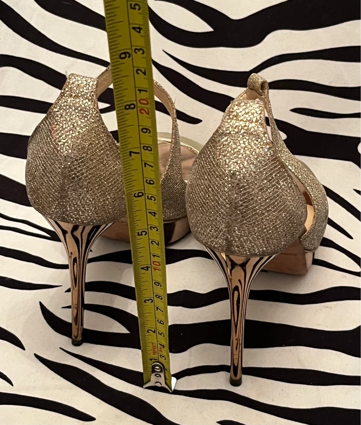 🤍 Jimmy Choo Gold Tyne glitter platform sandals 🤍 - photo 5