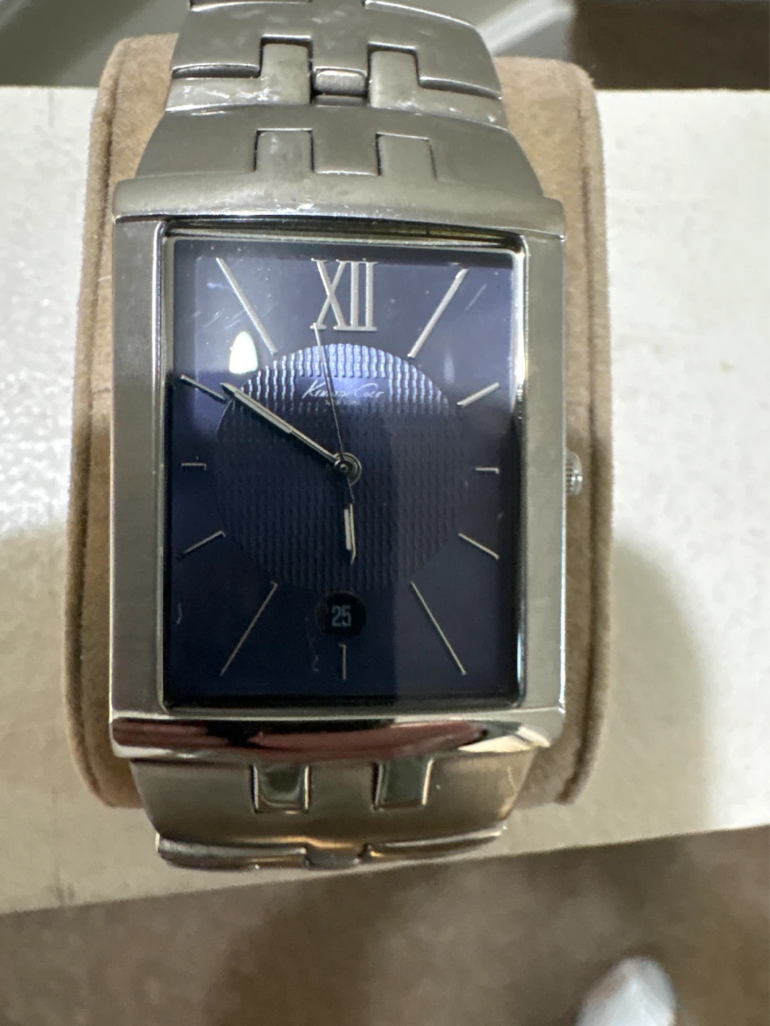 Kenneth Cole Rectangular Blue Dial Watch