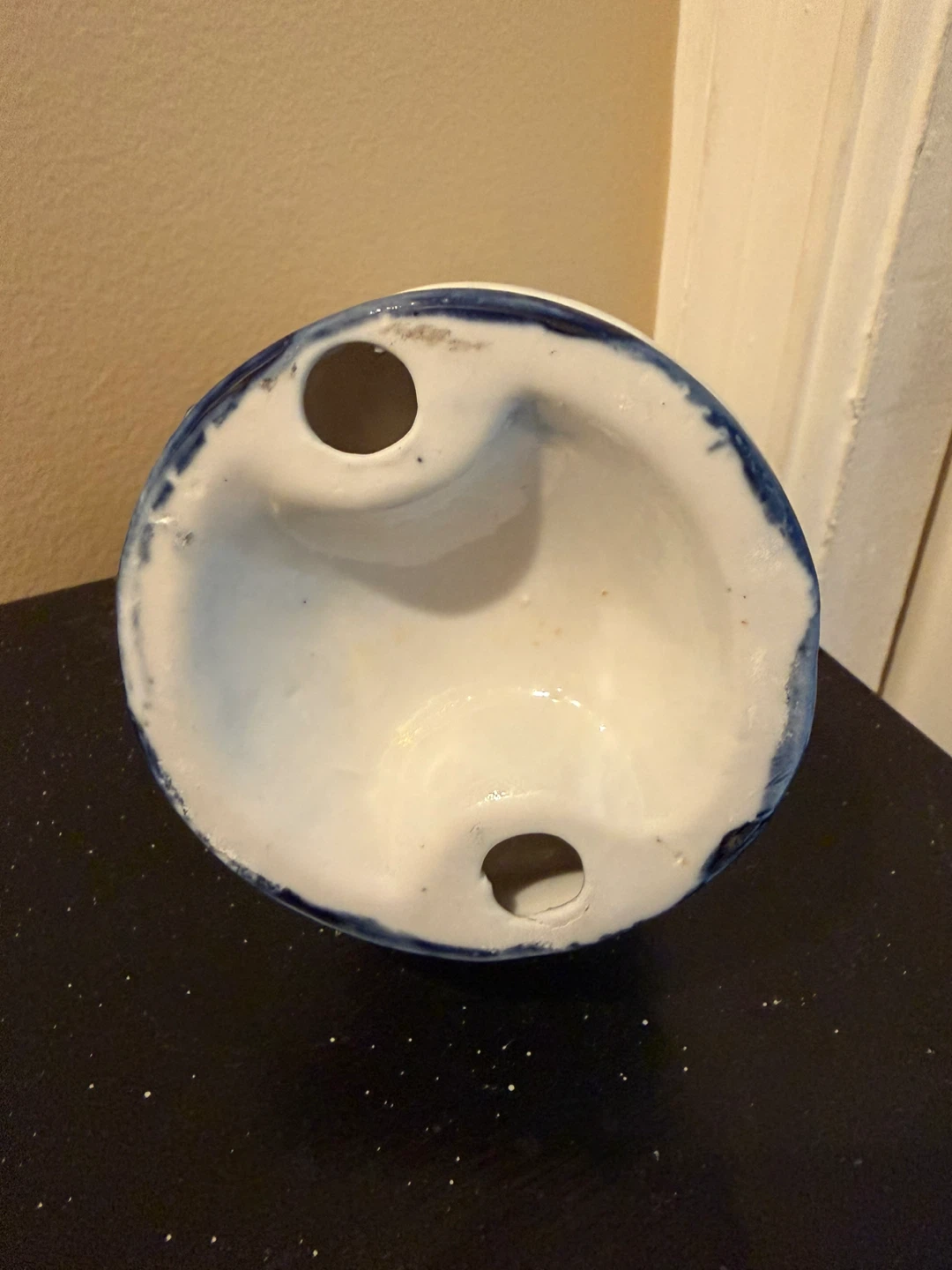 Blue and White Porcelain Figurine of a Man - photo 4