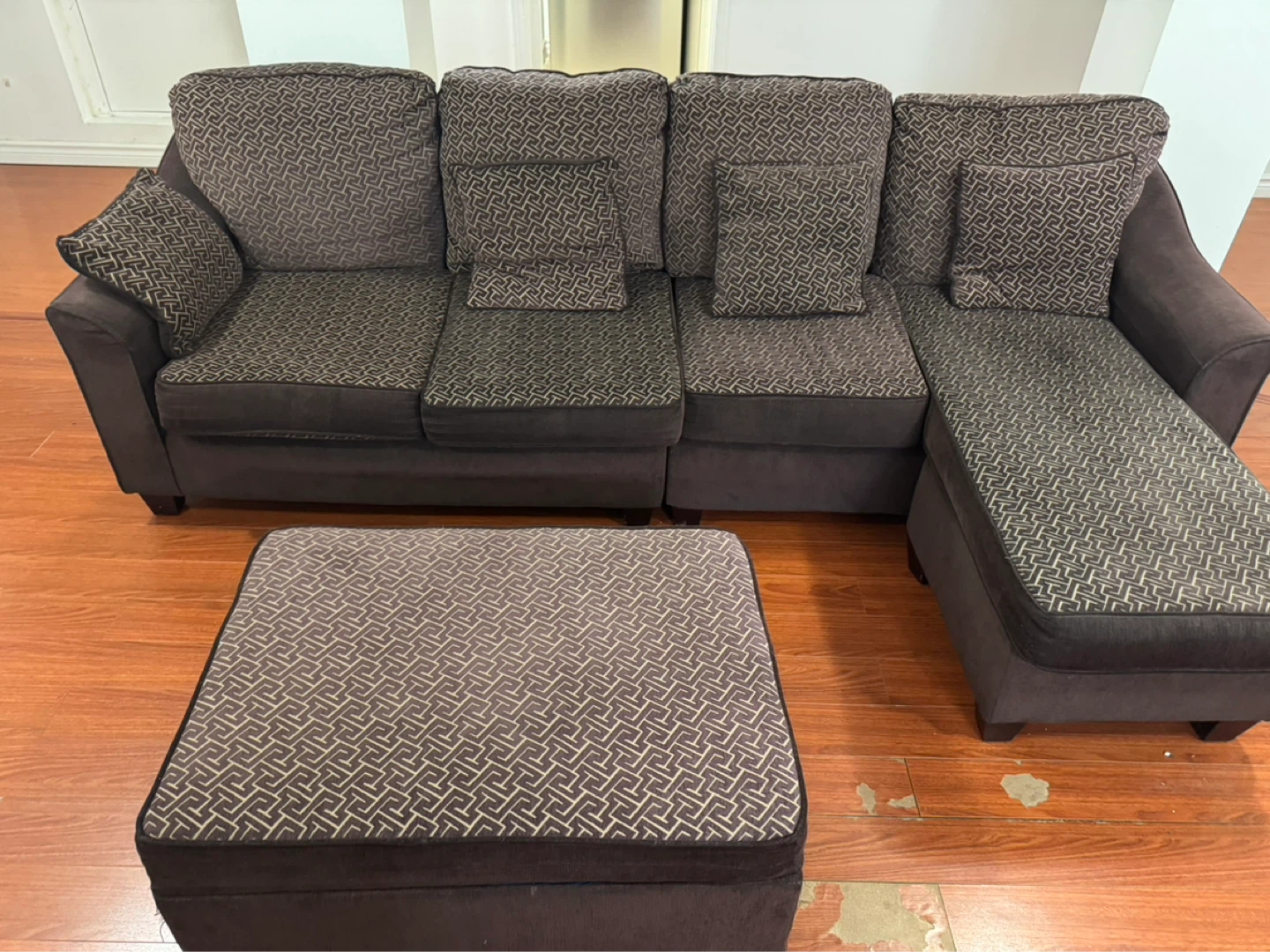 Sofa set with ottoman