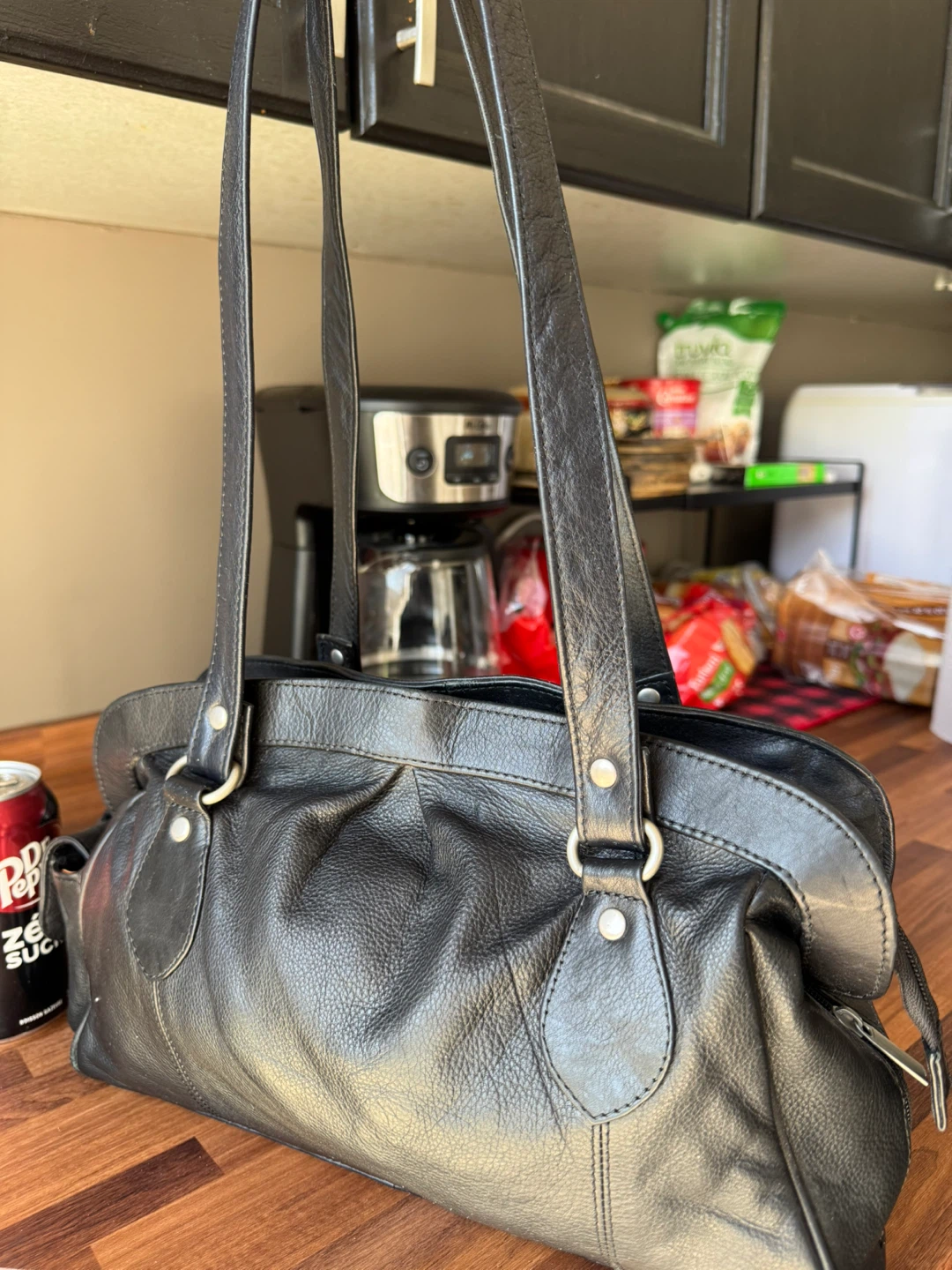 Black Leather Shoulder Bag