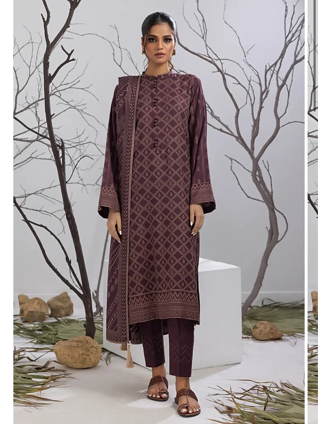 Lakhani linen Kurti Pants and Dupatta Set - photo 3