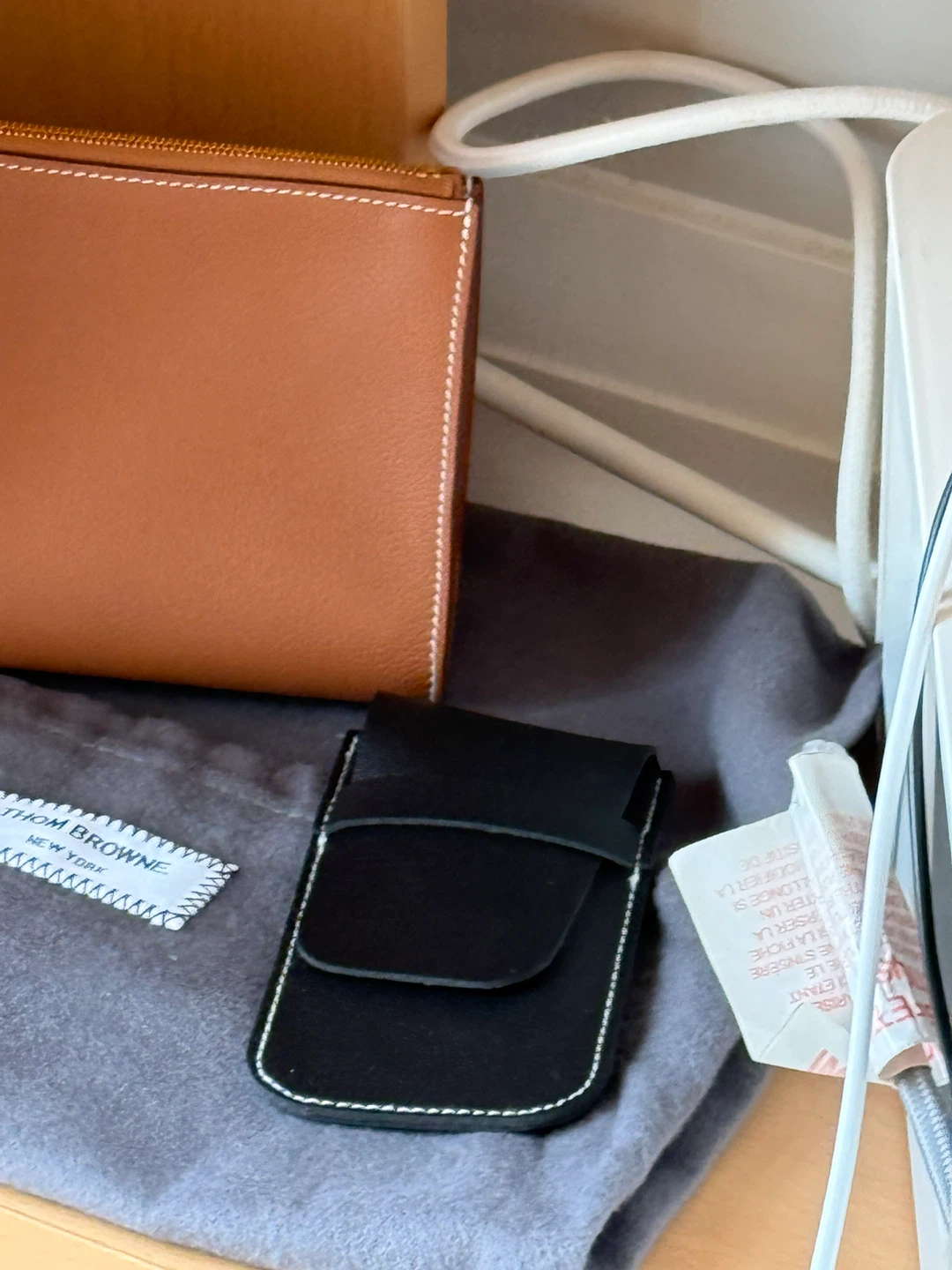 Thom Browne Leather Pouch and Cardholder - photo 2