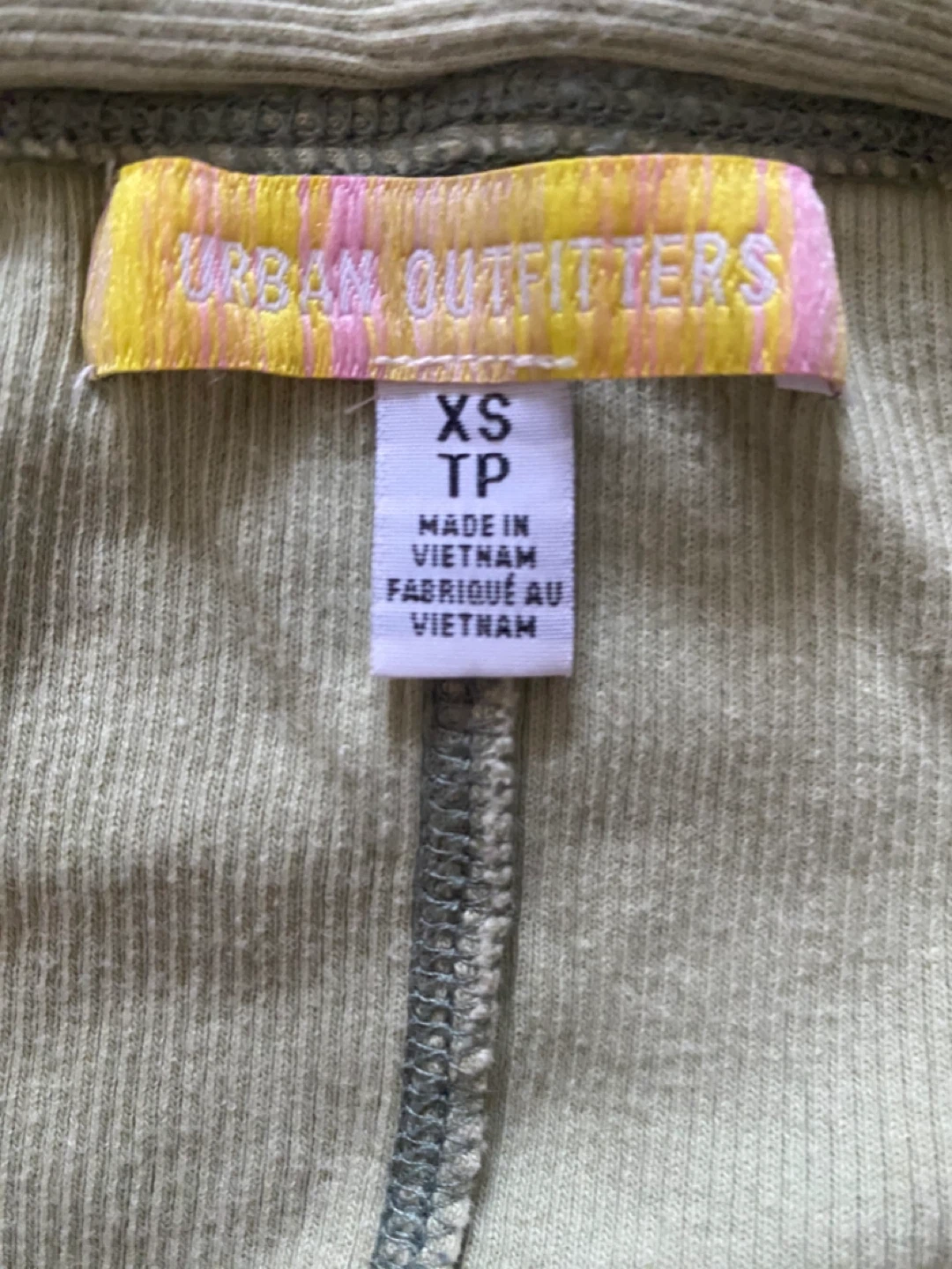 Urban Outfitters Sage Green Ribbed Puff Sleeve Top - photo 2