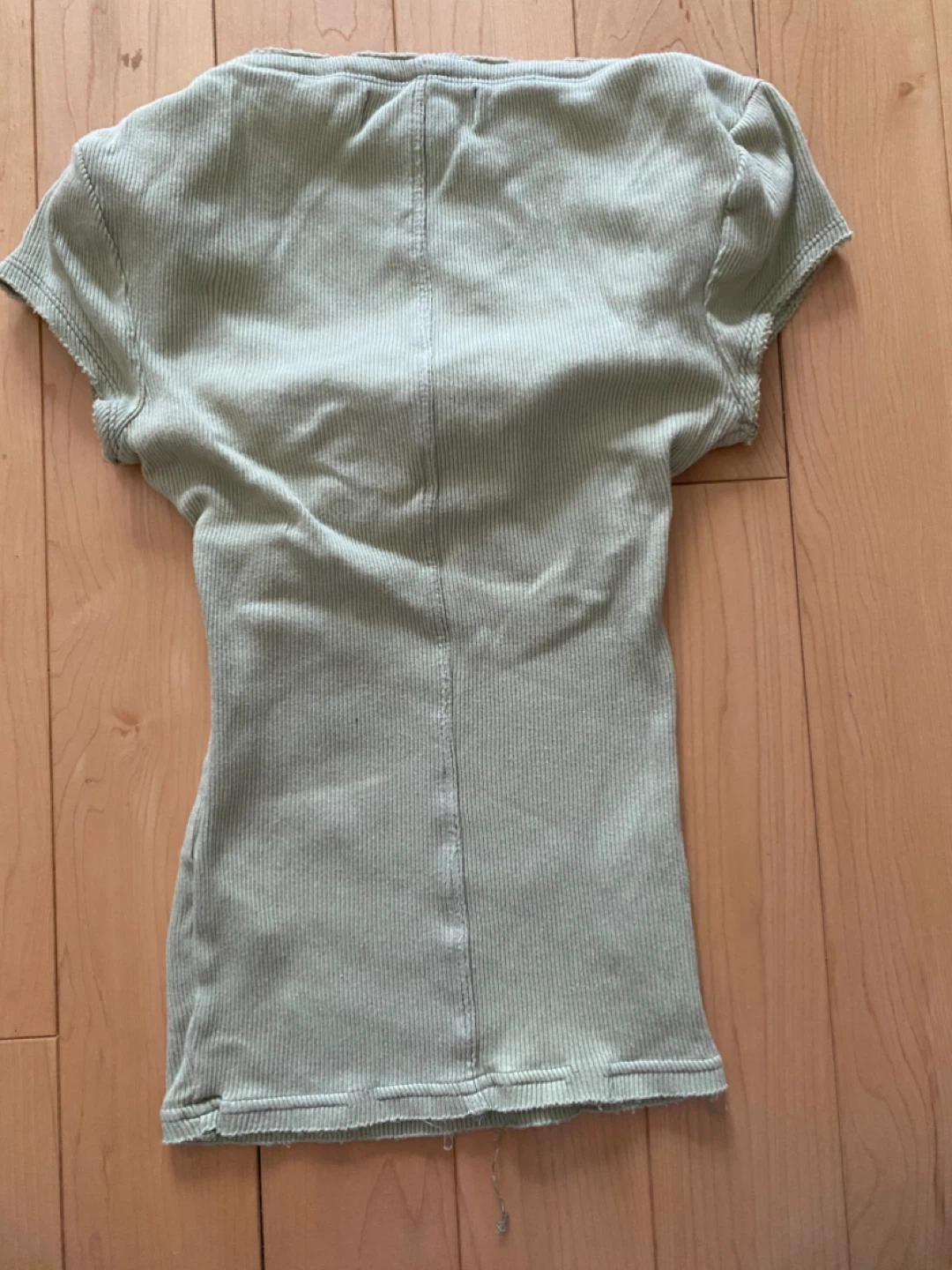 Urban Outfitters Sage Green Ribbed Puff Sleeve Top - photo 3