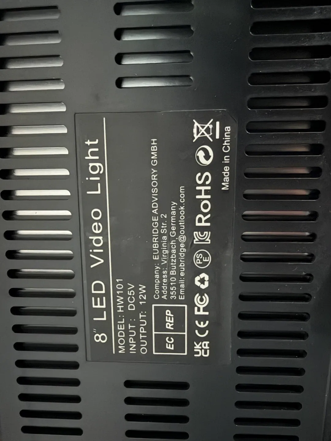8" LED Video Light HW101 - photo 2