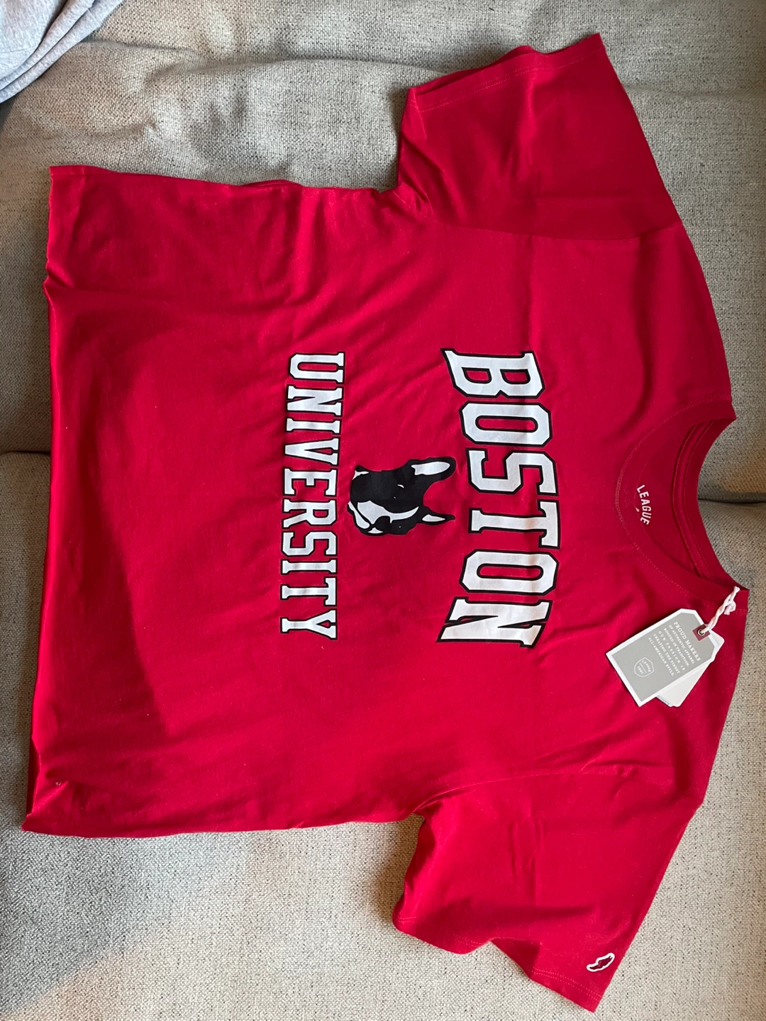 Red Boston University Graphic Crop Top