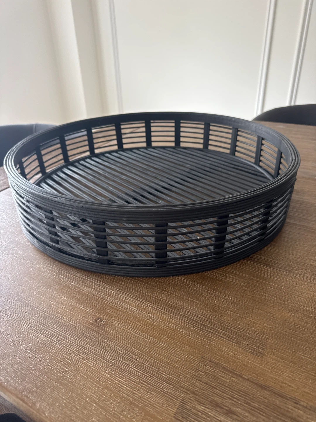 Black Woven Round Tray - photo 2