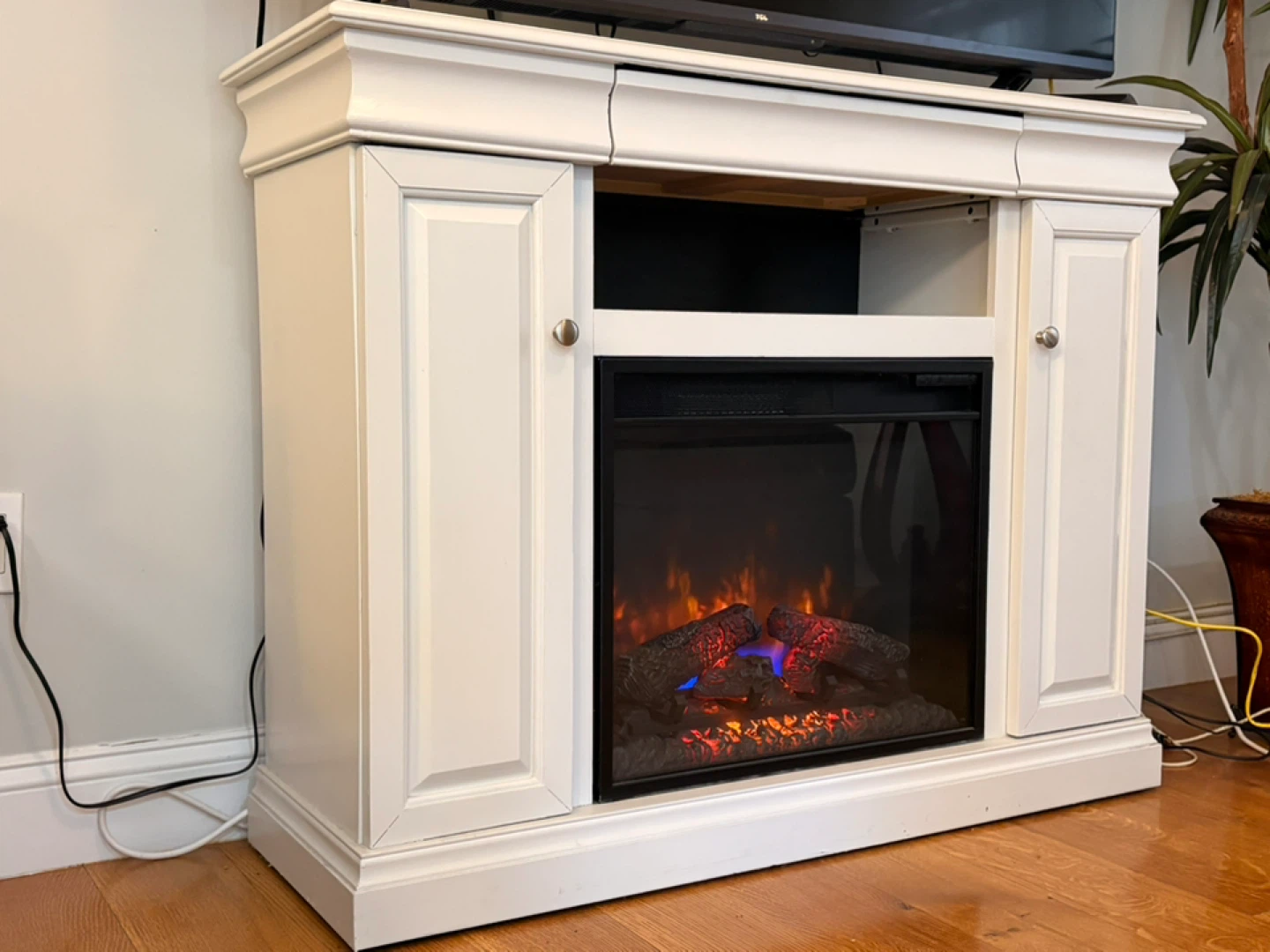 White Electric Fireplace Media Console - photo 2