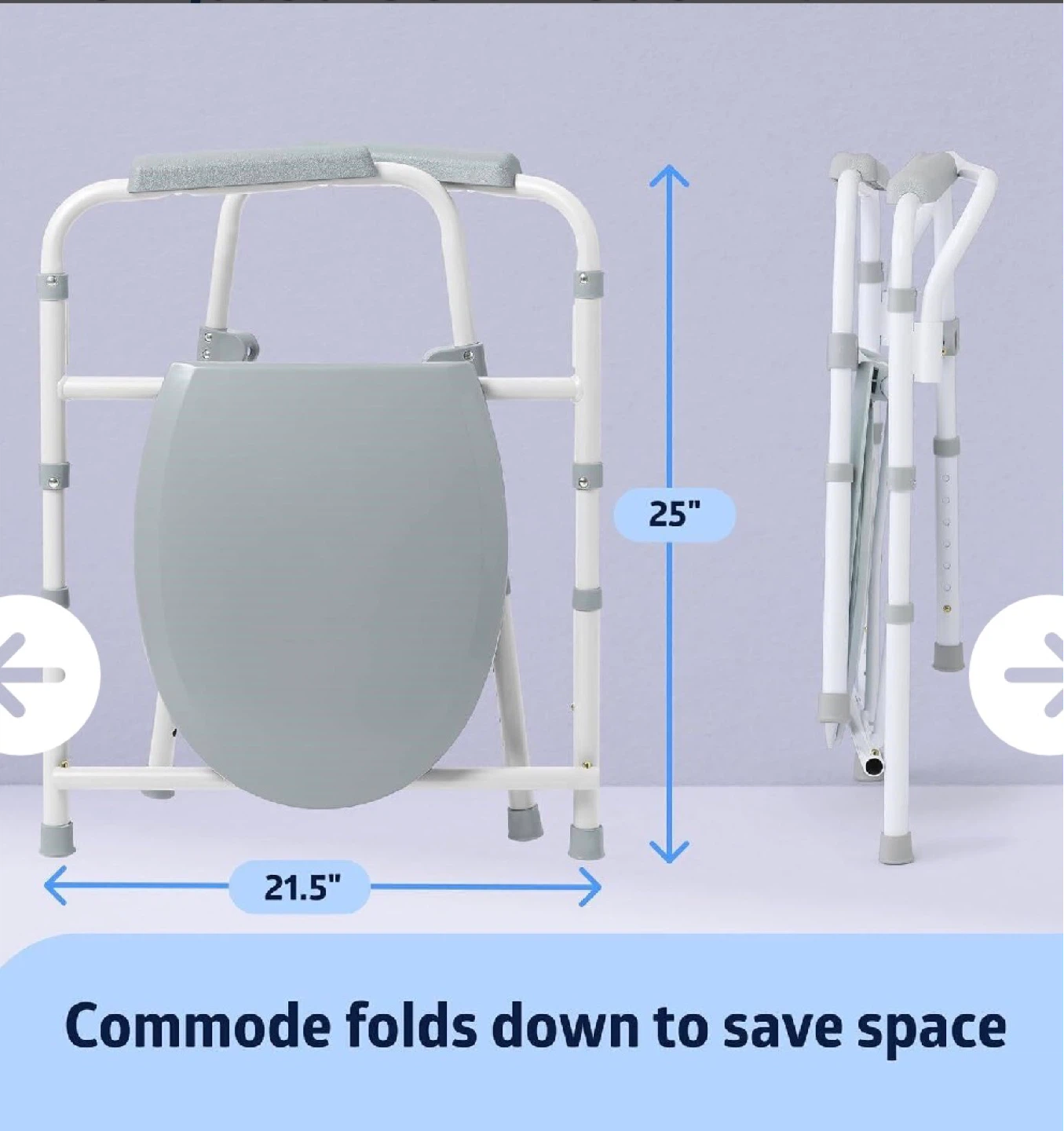 Medline Steel Elongated Commode with Microban - photo 4
