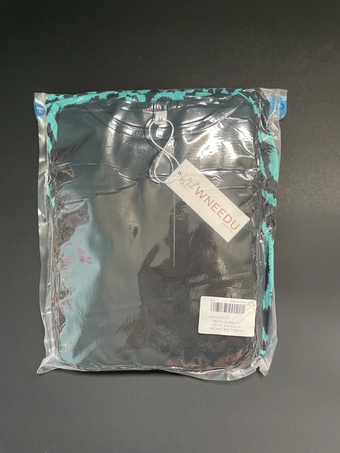 (Unopened) WNEEDIU Women's Black Turquoise Maxi Dress Size M - photo 2