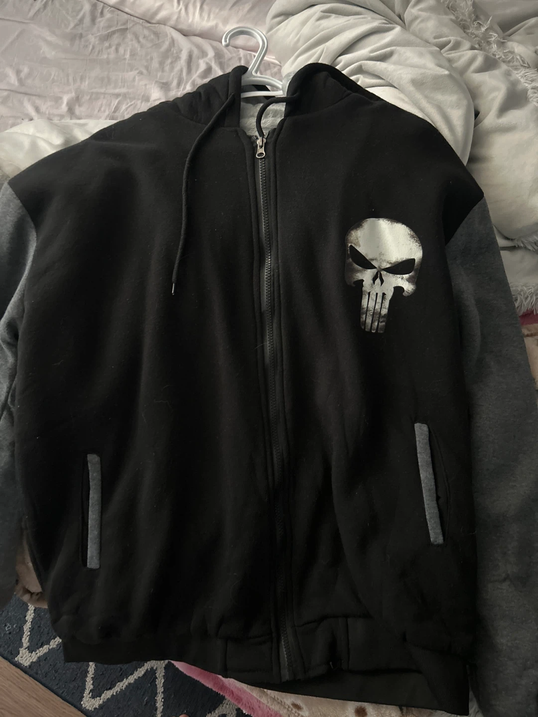Men's Punisher Skull Zip-Up Hoodie