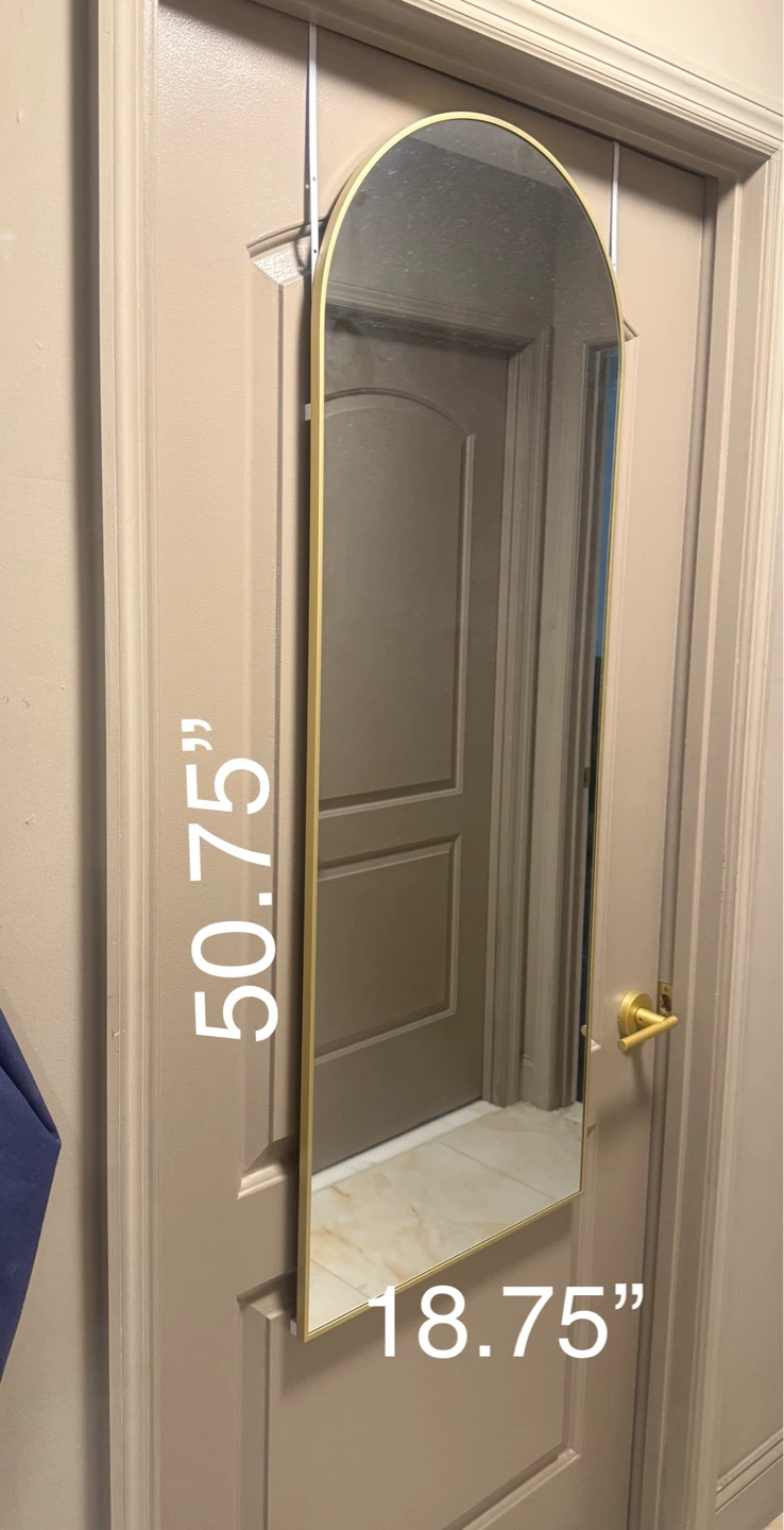 Arched Door Mirror - Gold Frame - 50.75" x 18.75" - photo 4