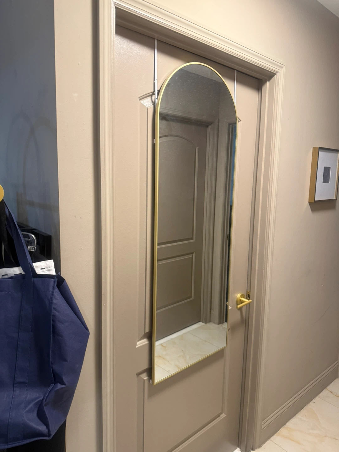 Arched Door Mirror - Gold Frame - 50.75" x 18.75"