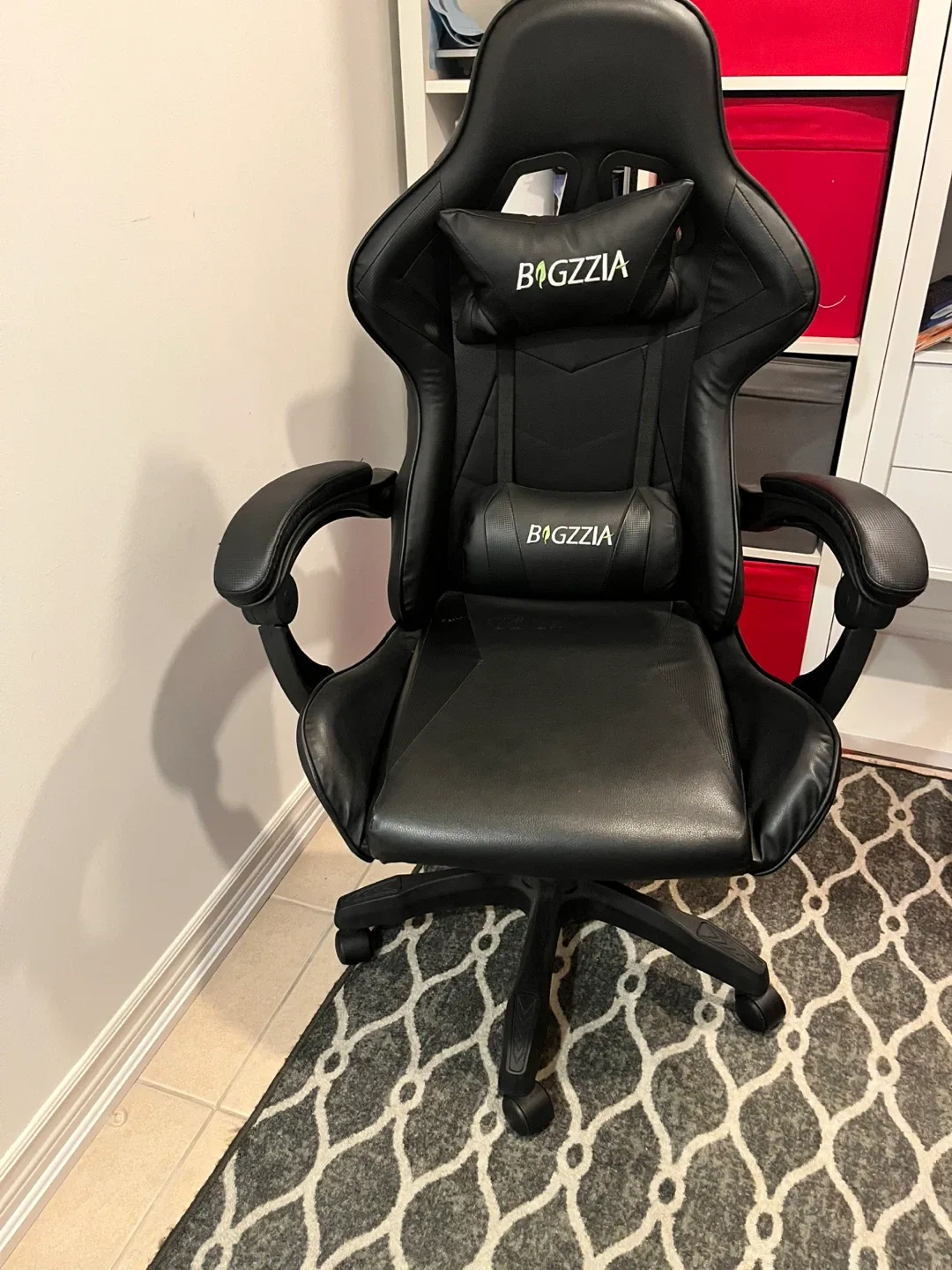 Black BAGZZIA Gaming Chair with Lumbar Support
