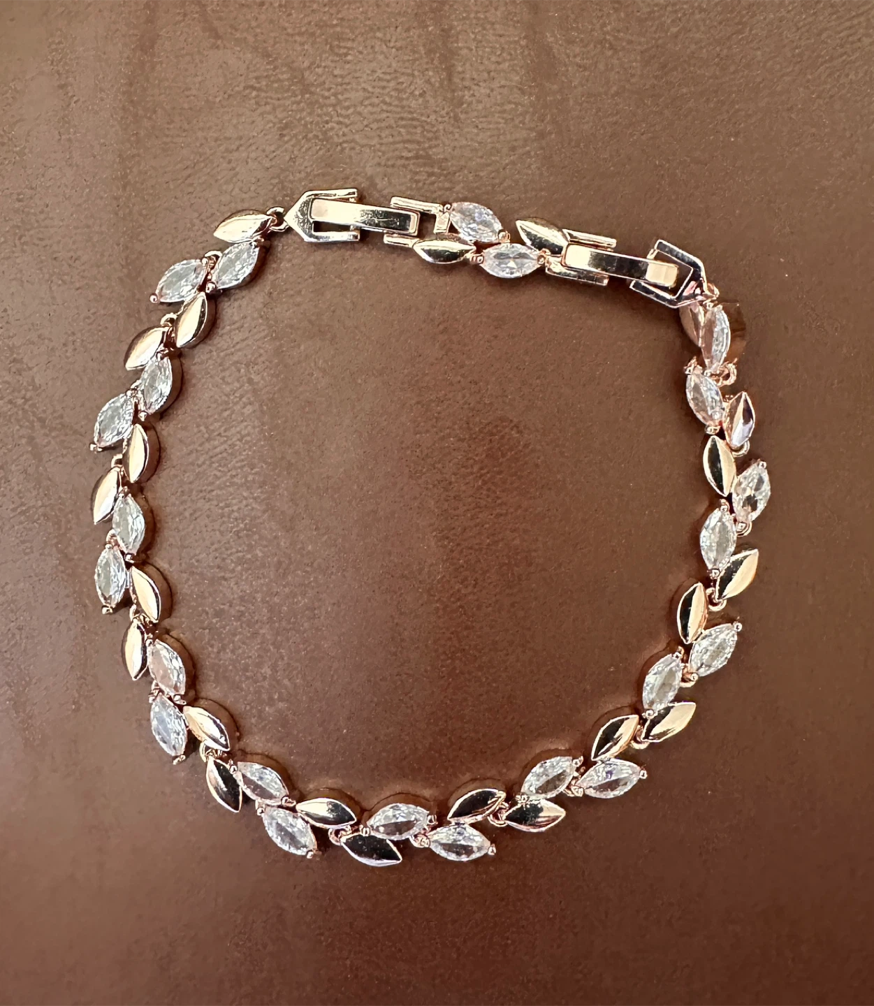 Rose Gold Marquise Cut Crystal Bracelet