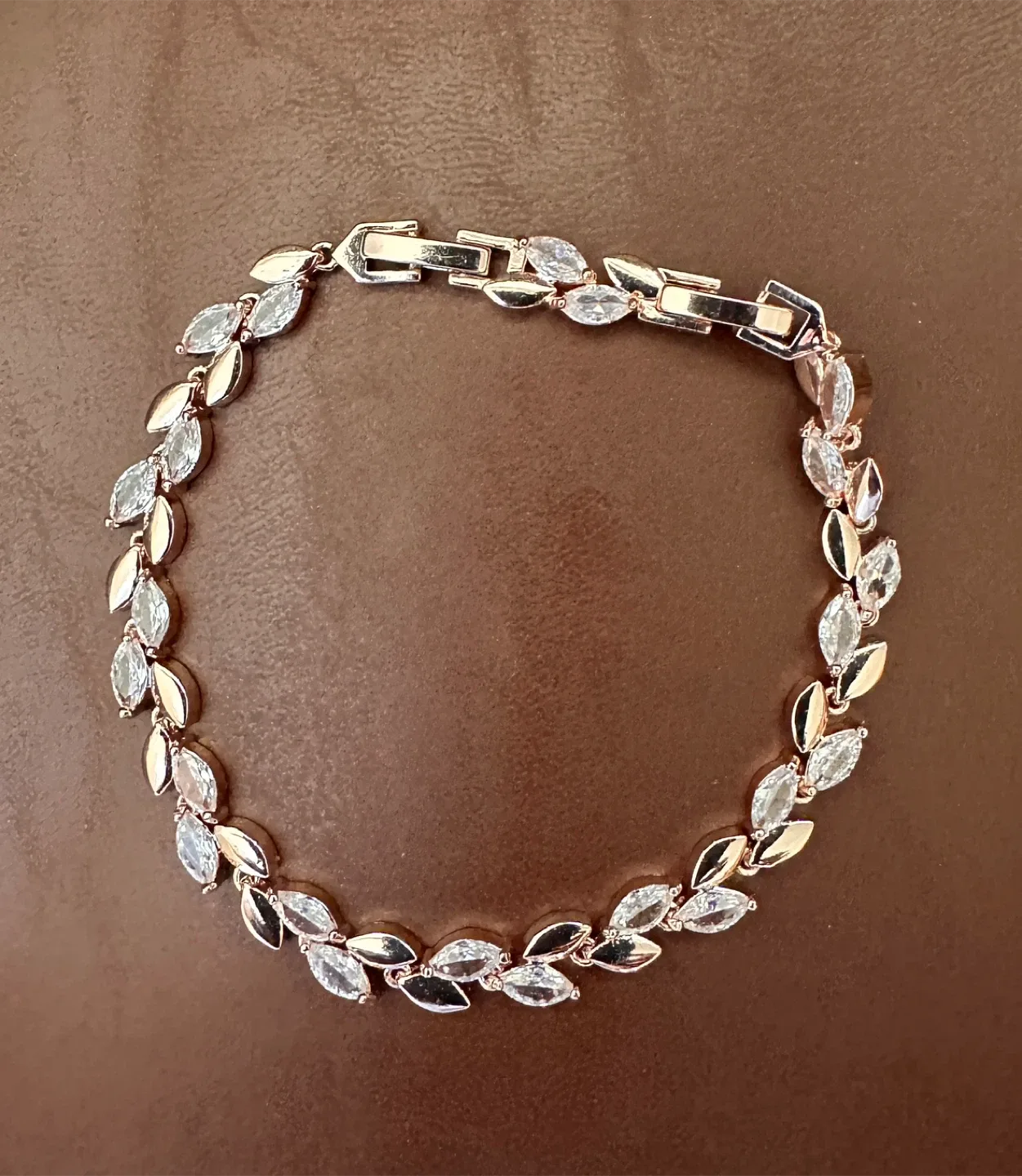 Rose Gold Marquise Cut Crystal Bracelet