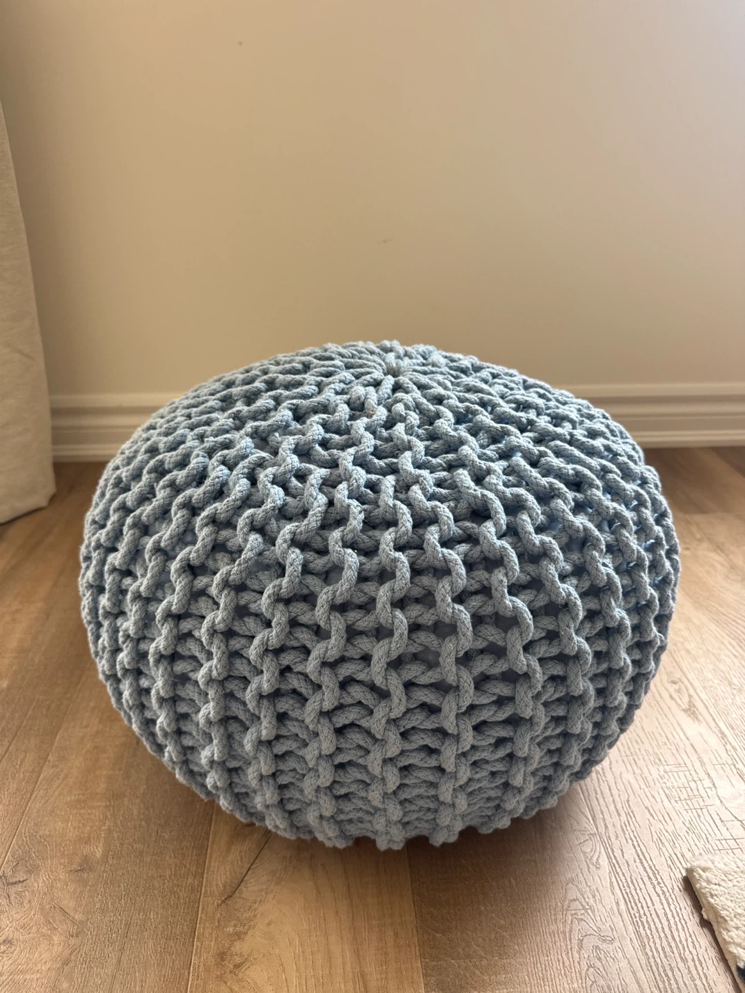 Baby blue, Knit Pouf Ottoman