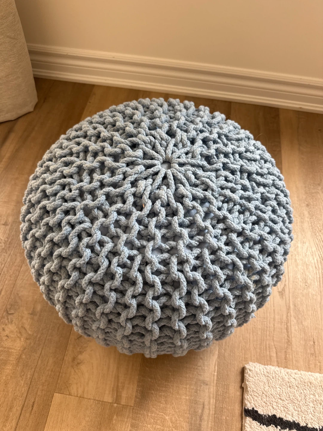 Baby blue, Knit Pouf Ottoman - photo 2