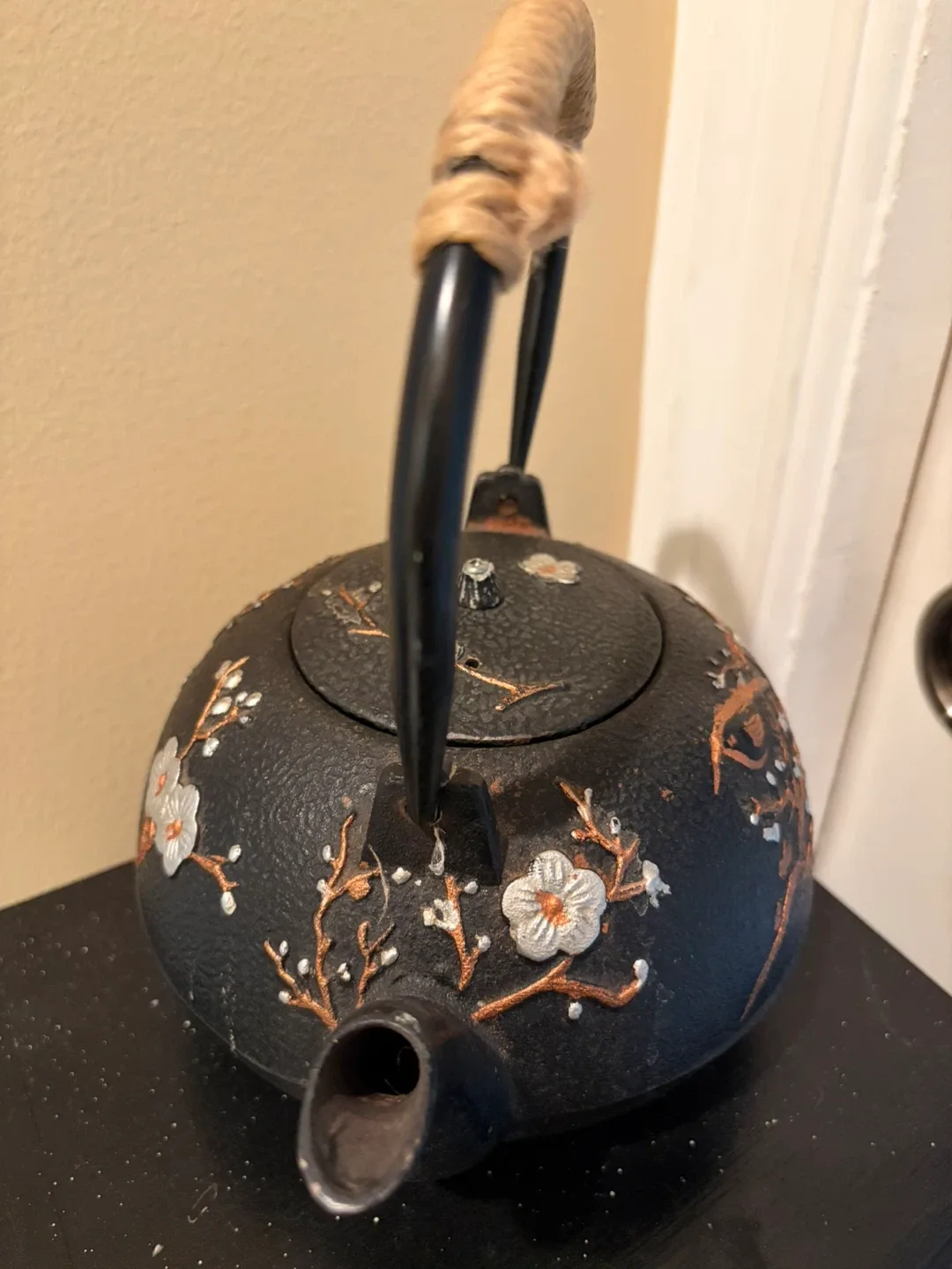 Cast Iron Teapot with Cherry Blossom Design - photo 4
