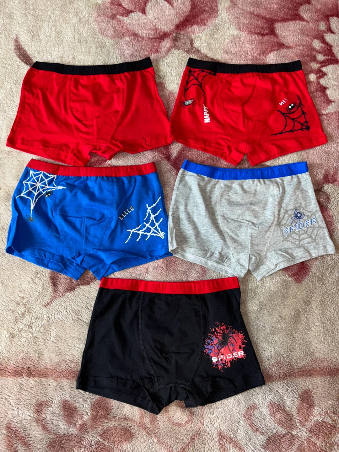 5 Pack Spider- Boys Boxer Briefs