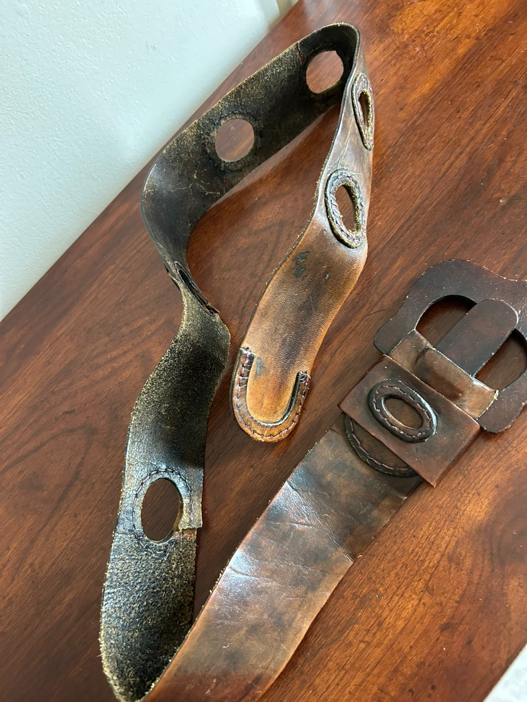 Brown Leather Belt with Ornate Buckle - photo 2