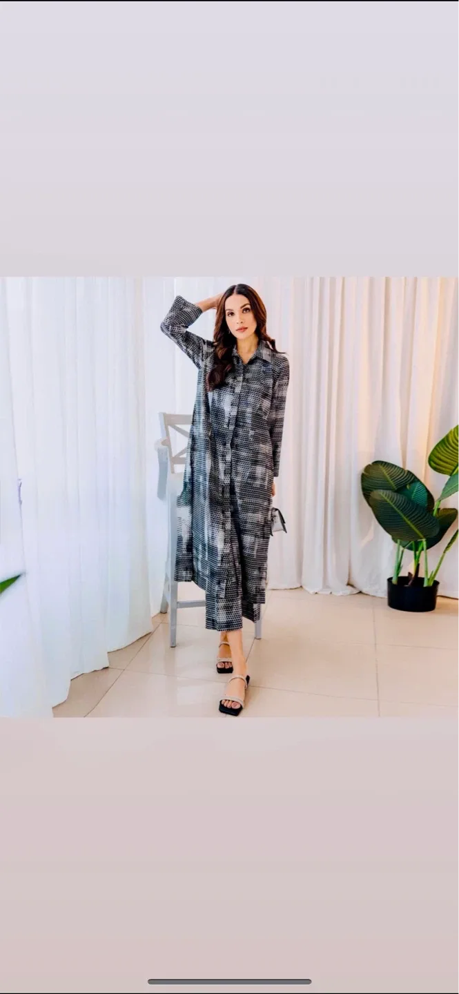 Women's Long Sleeve Button-Up Shirt Dress