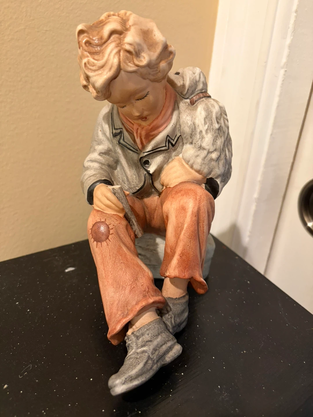 Boy with Dog Figurine