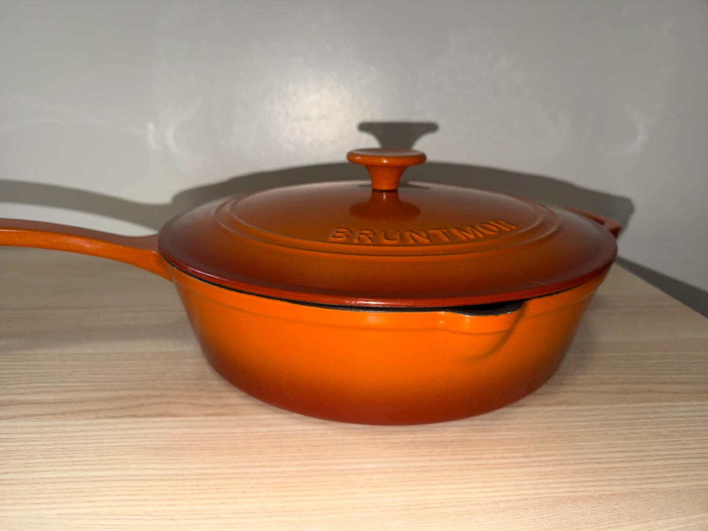 Brunton Orange Enamel Cast Iron Saucepan with Lid