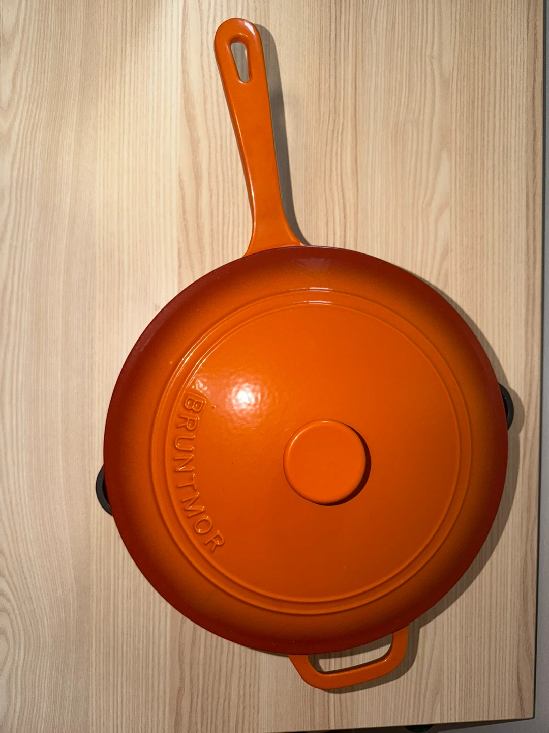 Brunton Orange Enamel Cast Iron Saucepan with Lid - photo 4