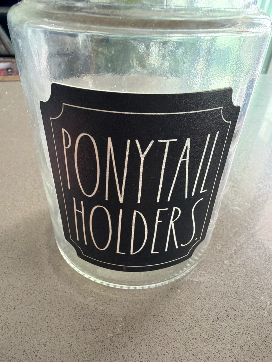 Rae Dunn "Ponytail Holders" Glass Jar - photo 3