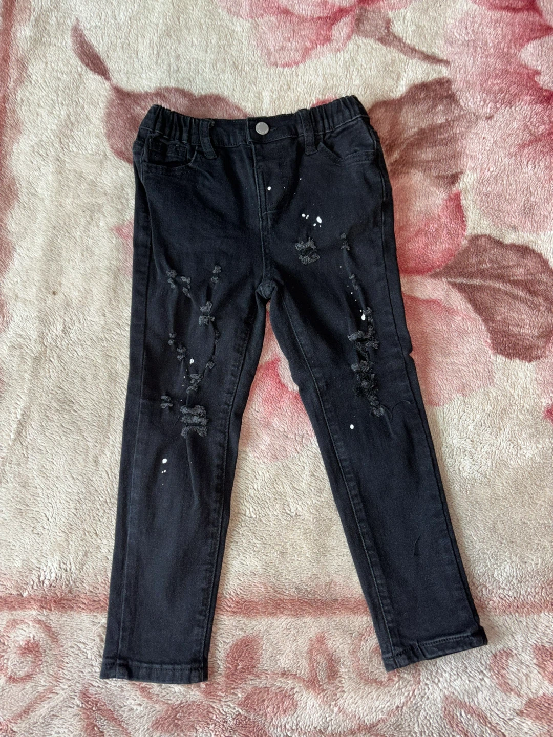 Kids Black Ripped Jeans Size 5Y