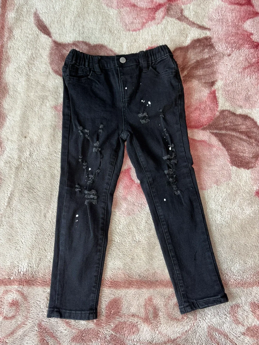 Kids Black Ripped Jeans Size 5Y