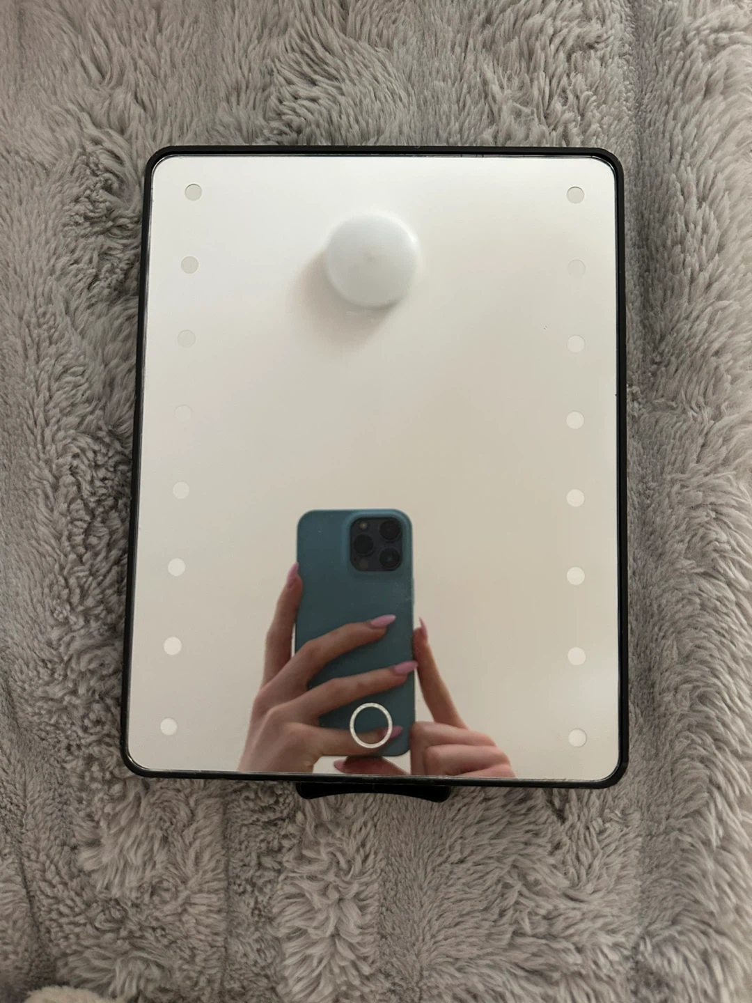 LED Mirror with battery operated lights.