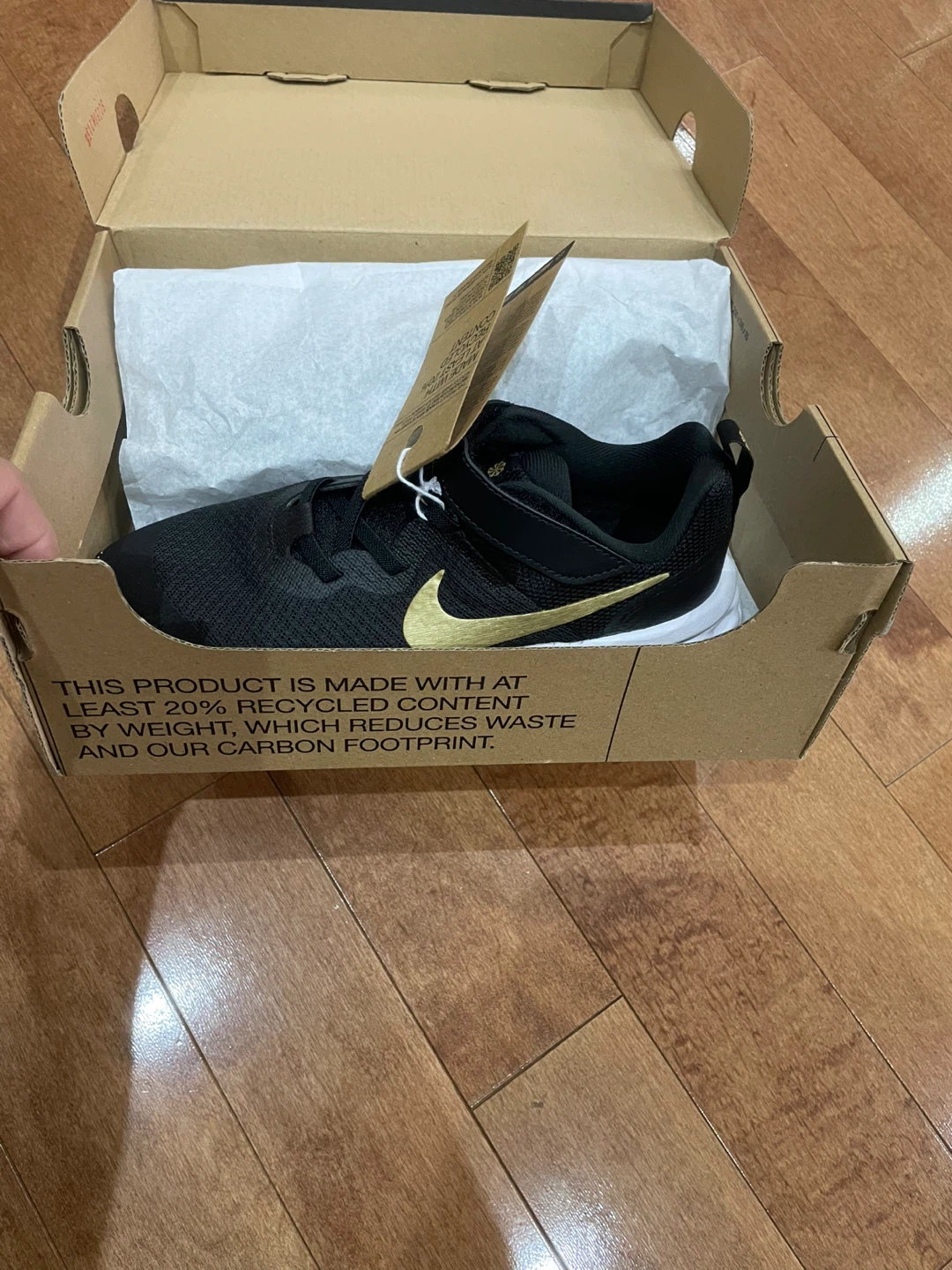 Nike Revolution 6 NN (PSV) Black/Metallic Gold Shoes - photo 3