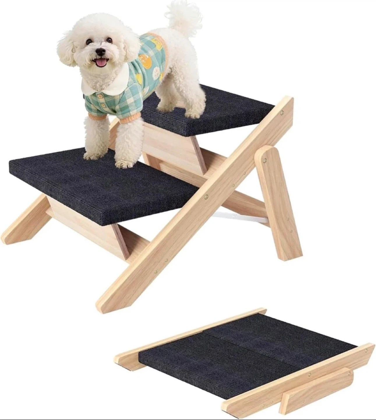 Dog Stairs/Ramp - Wooden 2 in 1 Foldable Stairs