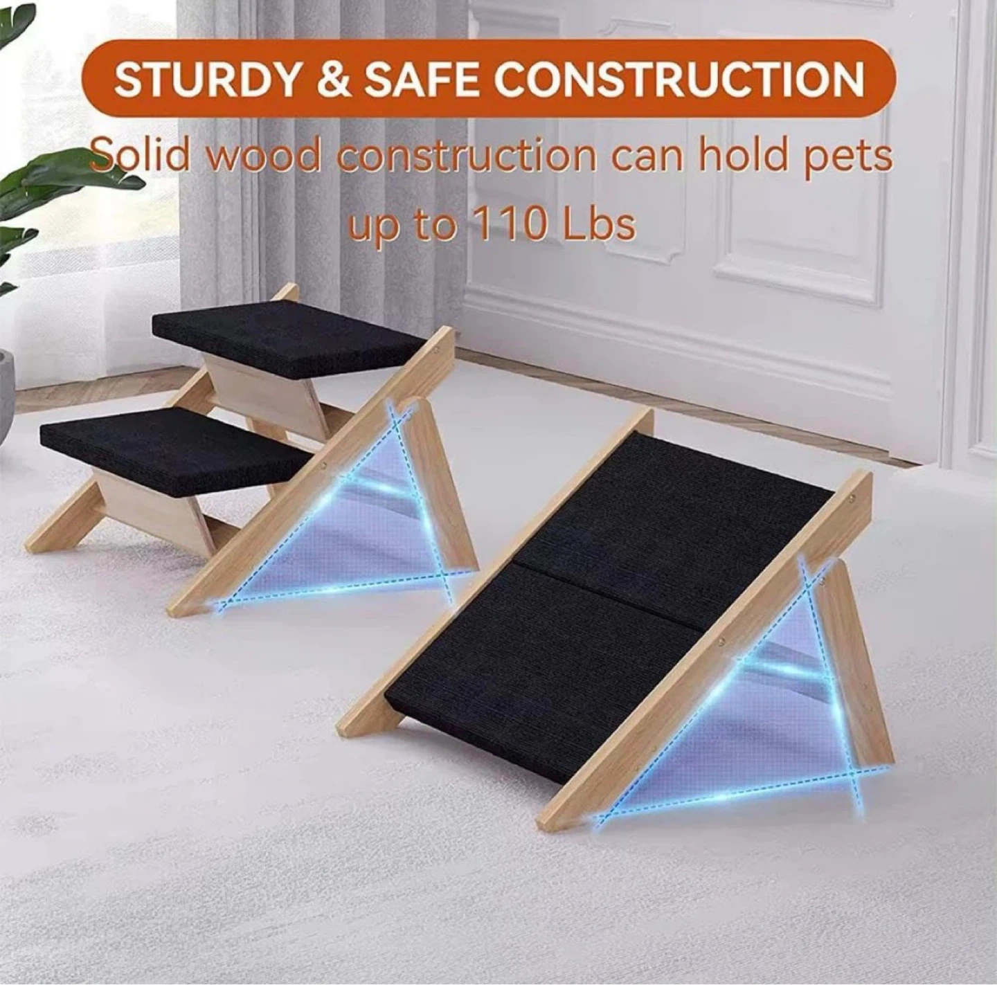 Dog Stairs/Ramp - Wooden 2 in 1 Foldable Stairs - photo 3