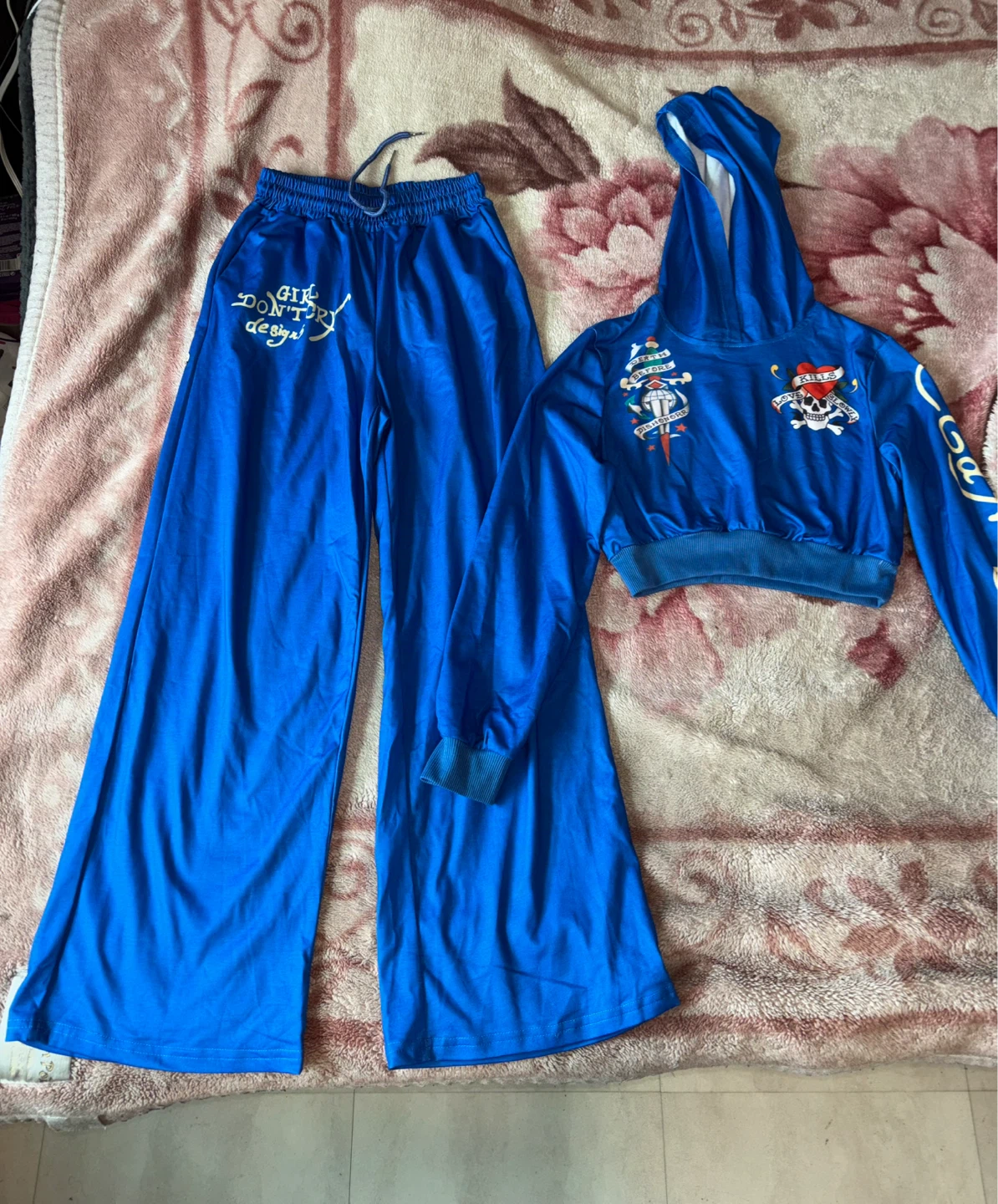 Ed Hardy Blue Tracksuit Set Size XS