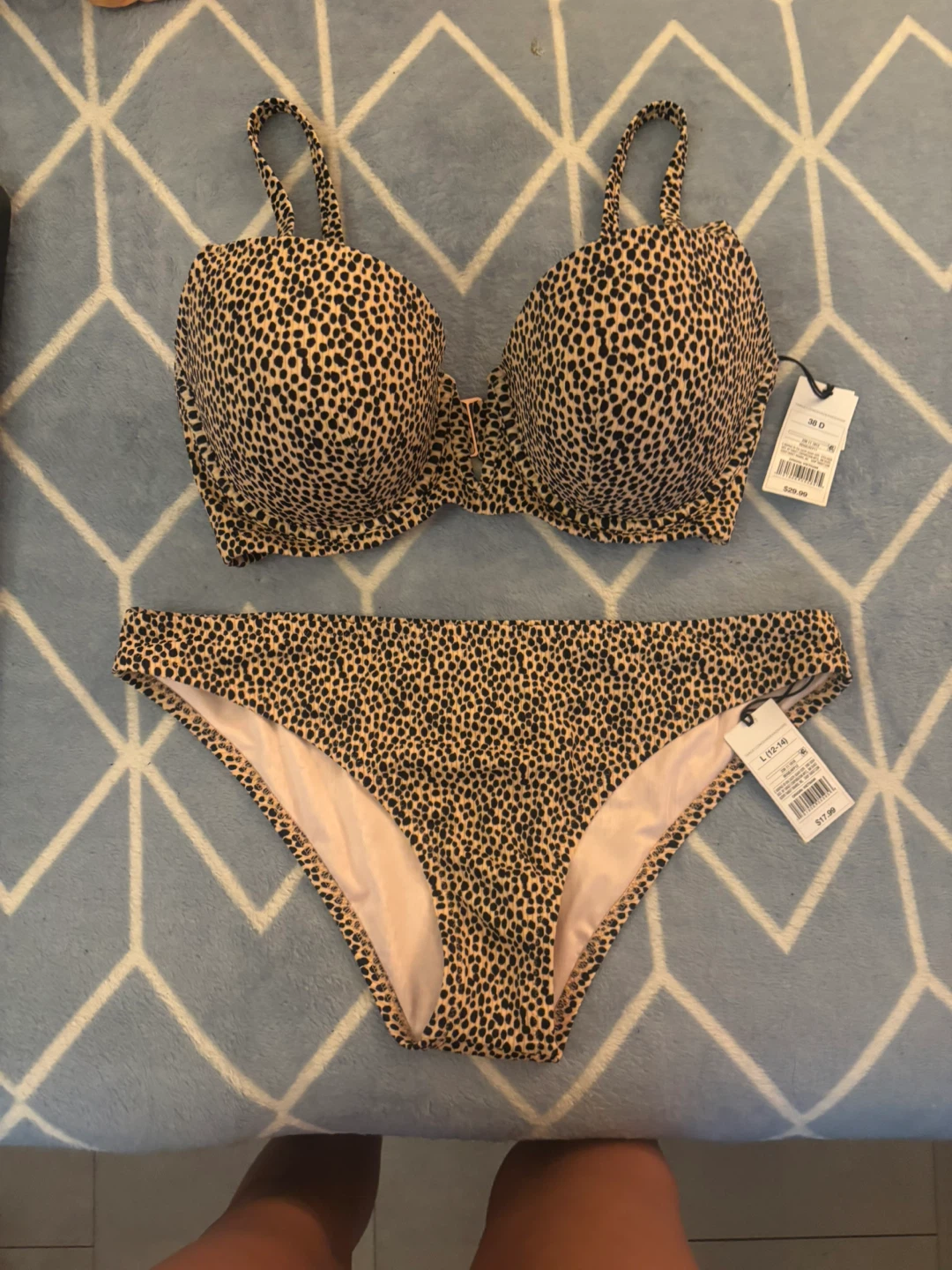 Shade & Shore Leopard Print Bikini Top & Bottom Set