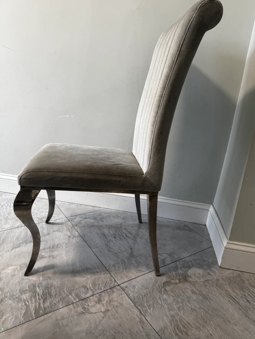 4 Velvet Dining Char’s - Grey - photo 2