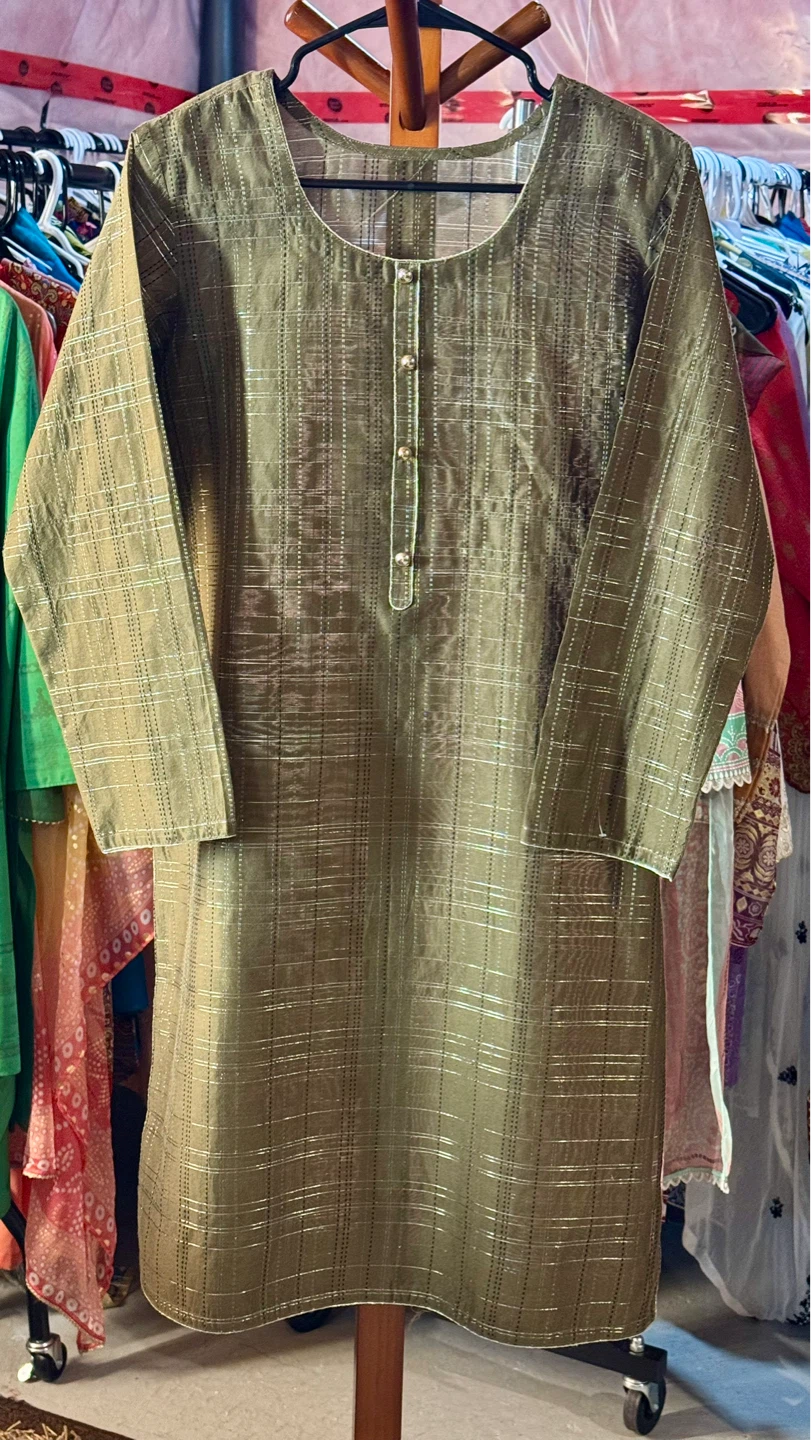 Women's 3-Piece paper silk Suit - Olive Green - photo 2