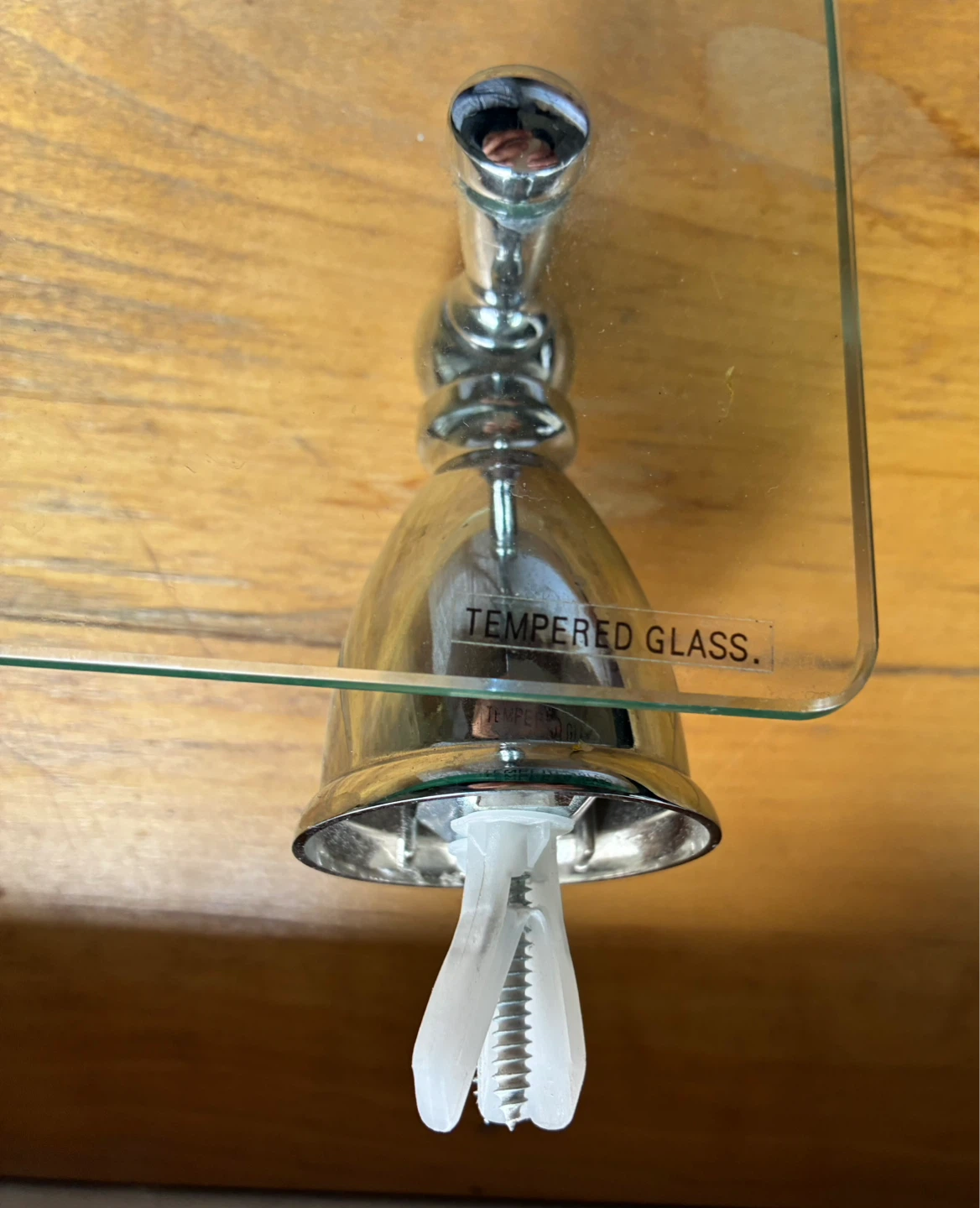 $8  wall-mounted clear tempered glass bathroom shelf chrome - photo 2