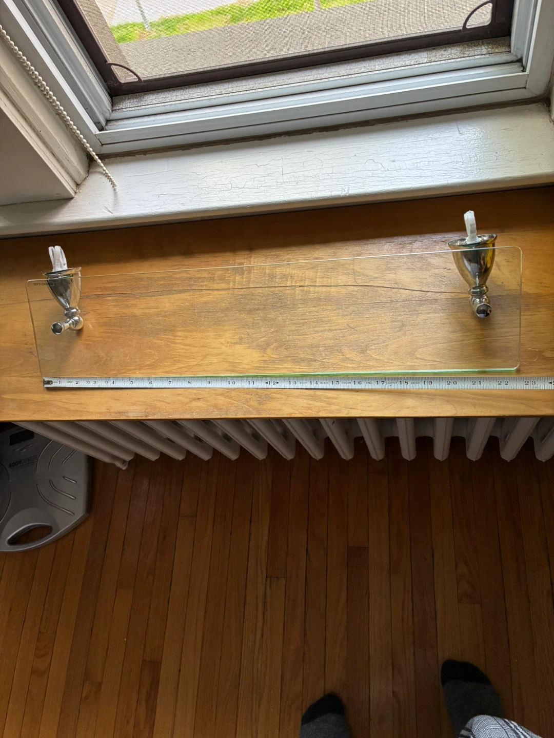 $8  wall-mounted clear tempered glass bathroom shelf chrome - photo 5