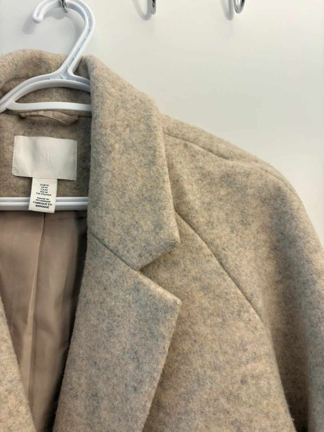 H&M Wool Blend Coat - Beige, Size M - photo 2