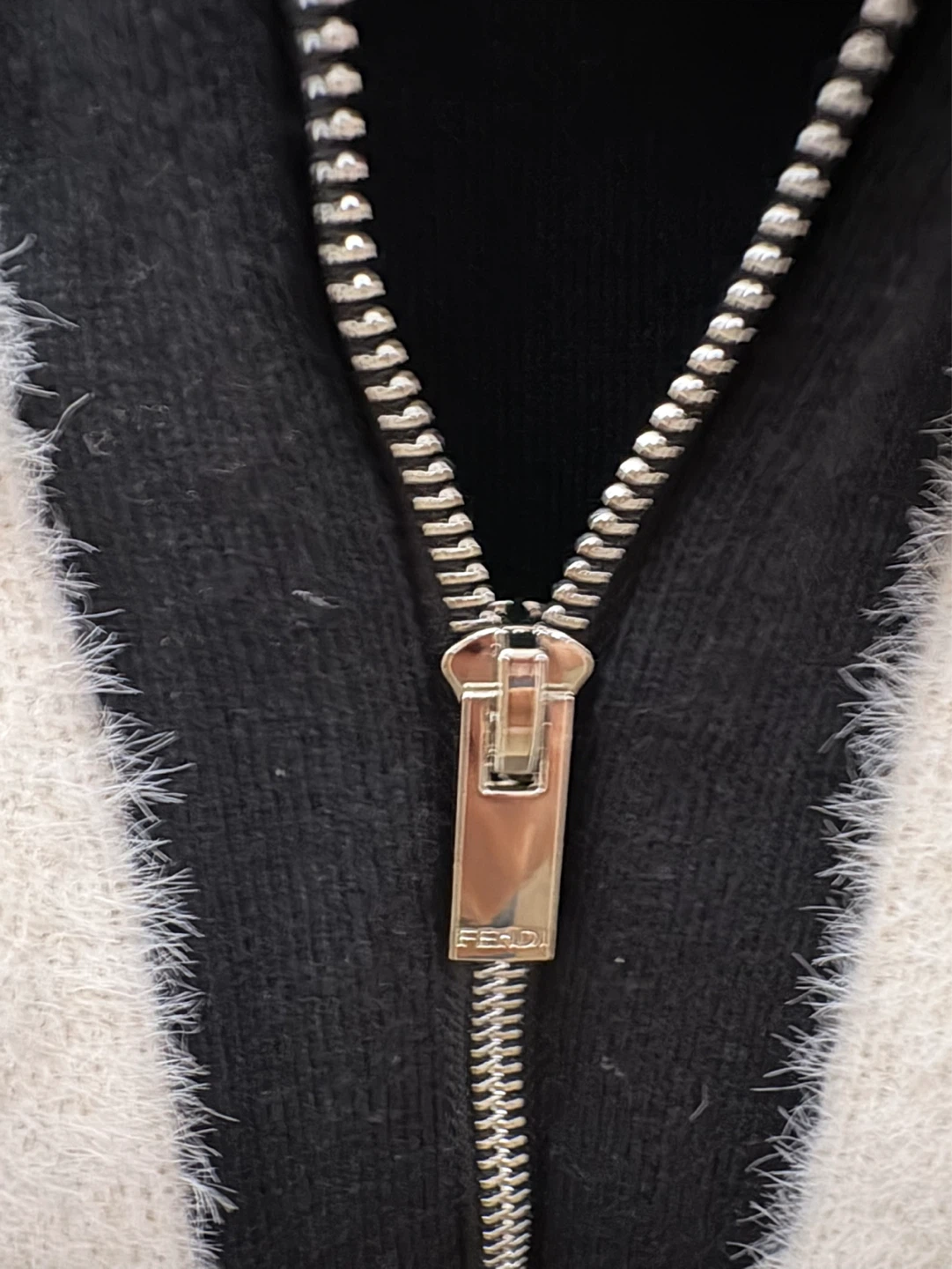 Fendi Black FF Logo Full Zip Sweater - photo 3