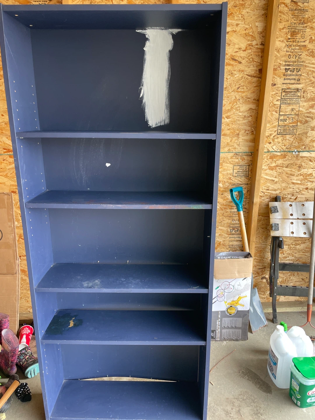 Dark Blue 5-Shelf Bookshelf
