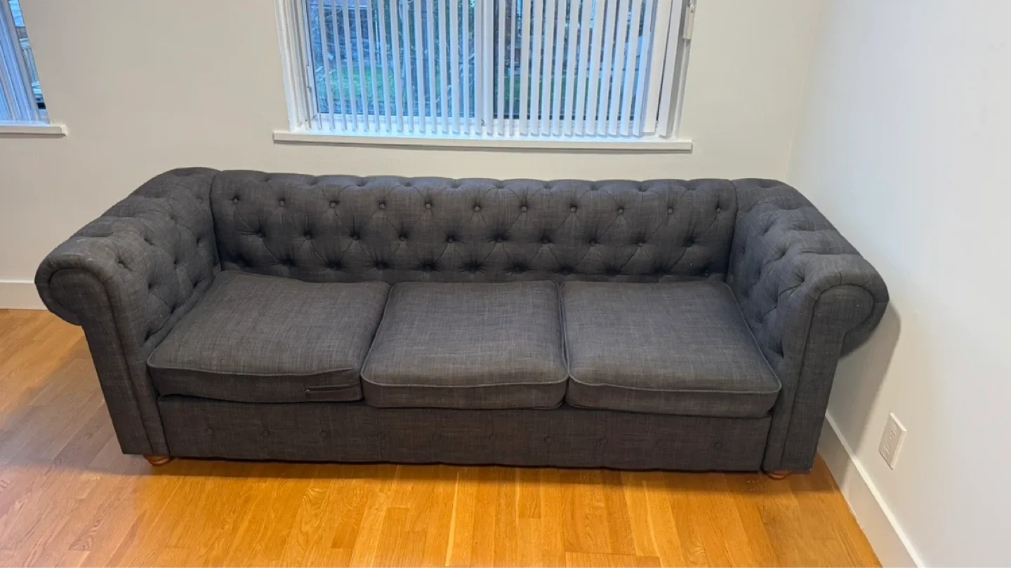 Dark Grey Tufted Sofa- Need Gone ASAP - photo 2