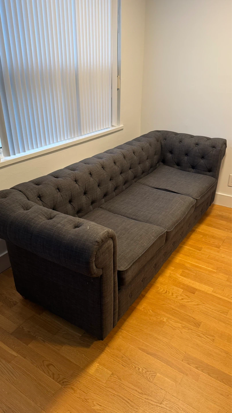 Dark Grey Tufted Sofa- Need Gone ASAP - photo 3